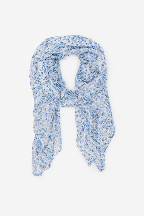 Cortefiel Floral scarf Printed blue