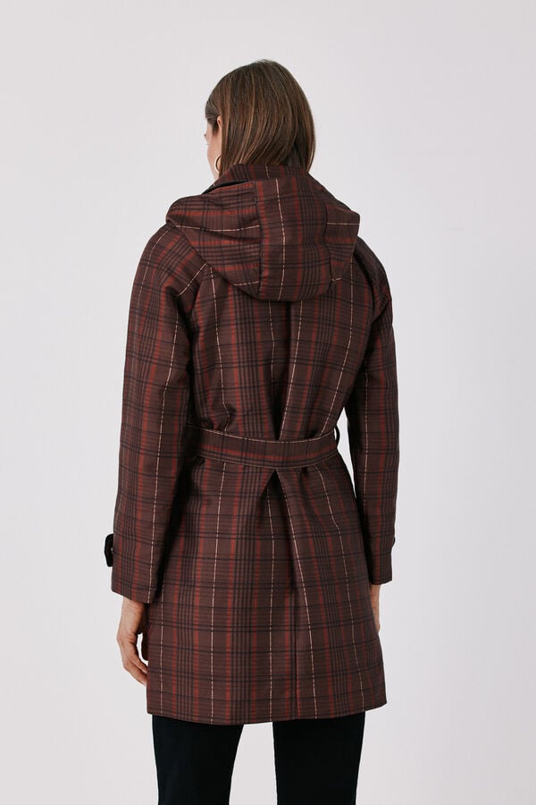 Cortefiel Satin-finish detachable hood trench Multicolour