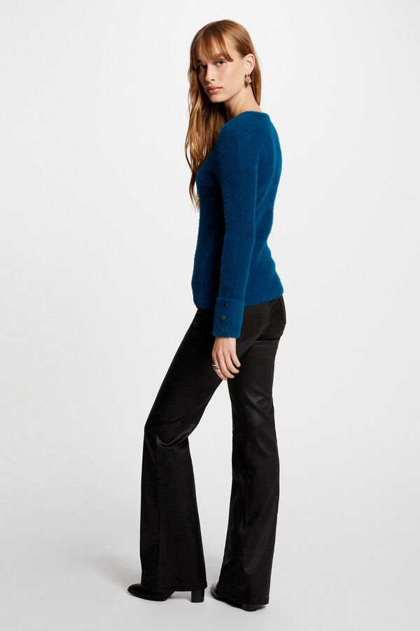 Cortefiel Fluffy long-sleeved jumper Blue