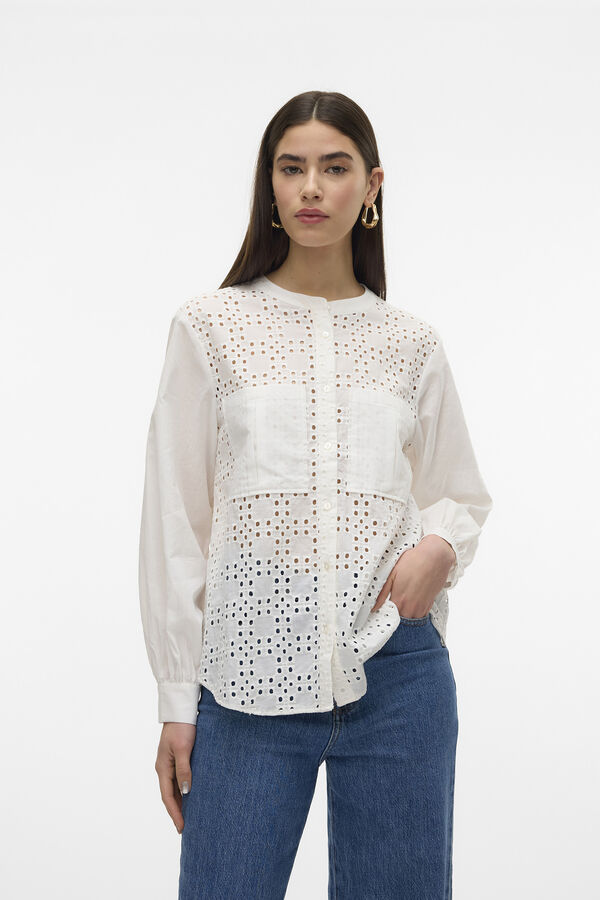Cortefiel Blouse with openwork details White