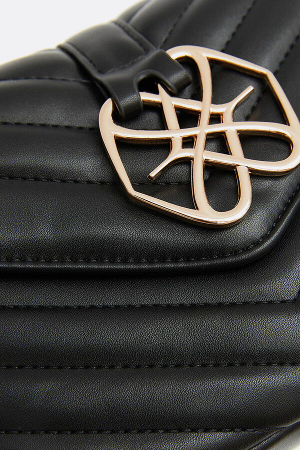 Cortefiel Satchel with leather chain Black