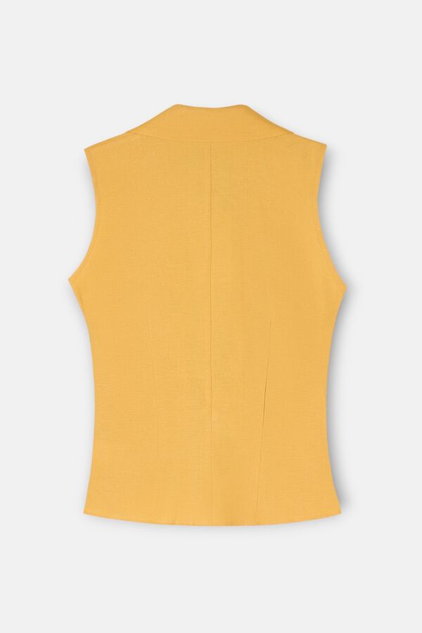 Silbon Linen flap top Yellow