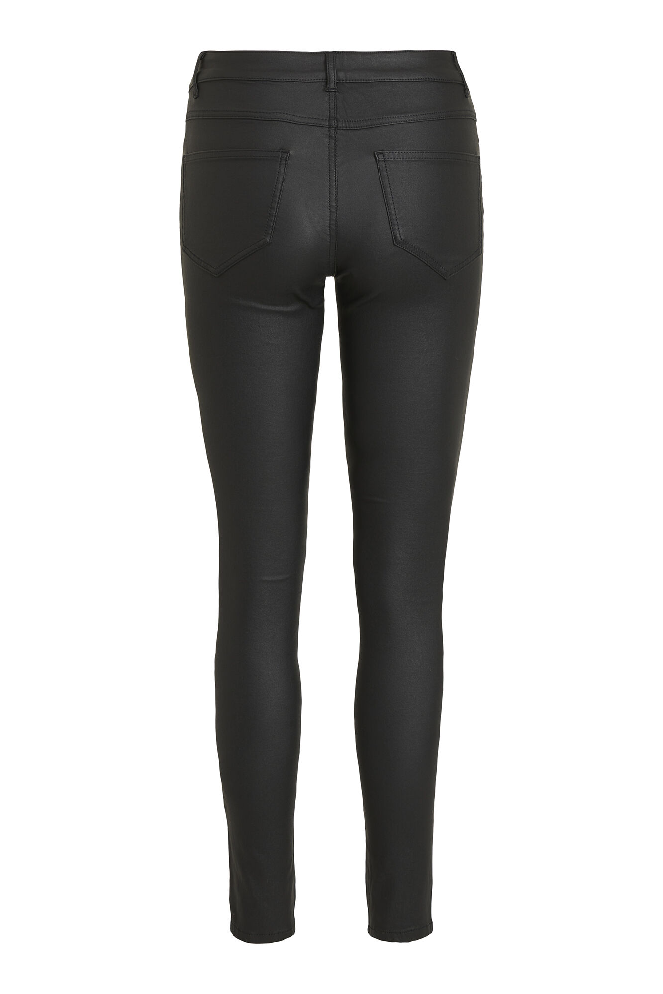Waxed high waist trousers on sale