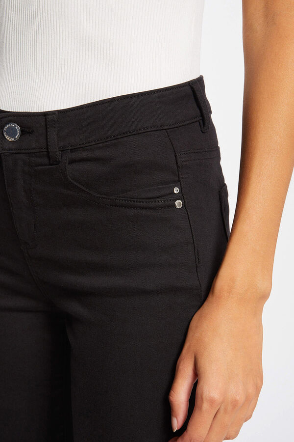 Morgan Pantalón slim talle estándar Negro