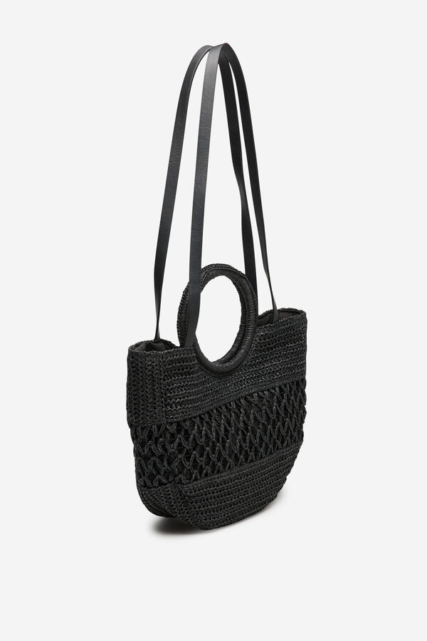 Cortefiel Bolso capazo espigas Negro