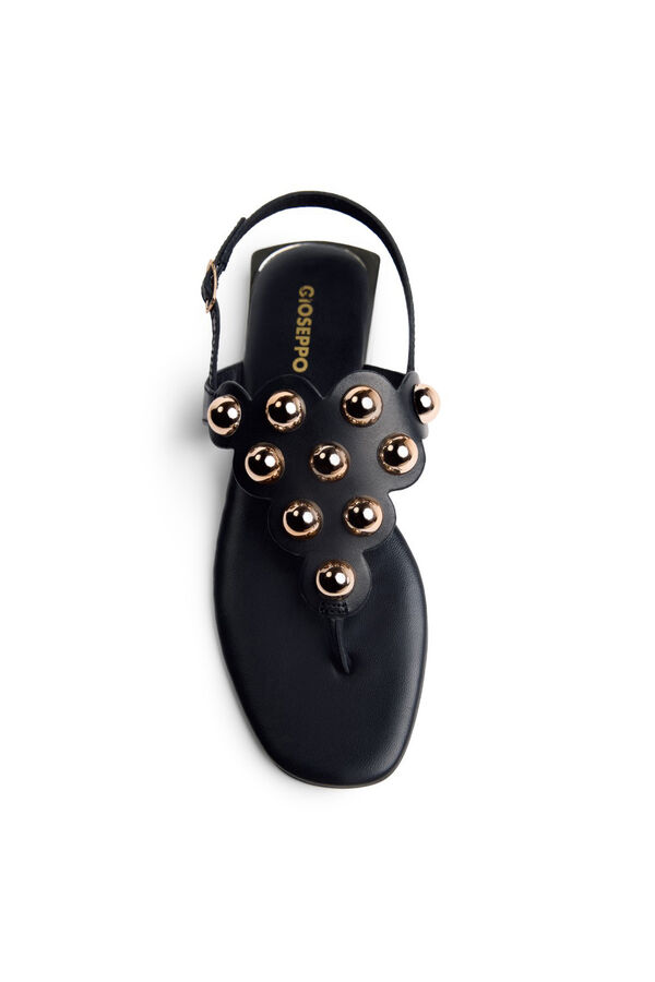 Gioseppo Sand&aacute;lias com tachas em pele kaduna Preto