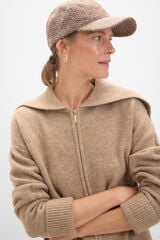 Cortefiel Chaqueta cuello cremallera Beige