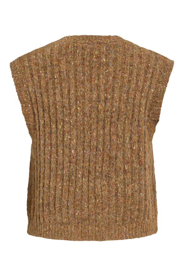 Vila Cable knit gilet Camel