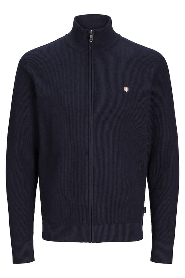 Jack & Jones Casaco de malha fecho-éclair Azul
