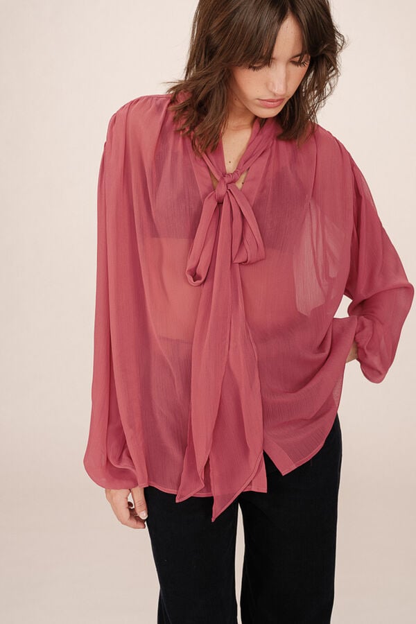 Grace & Mila Blusa esvoaçante com laçada Vermelho