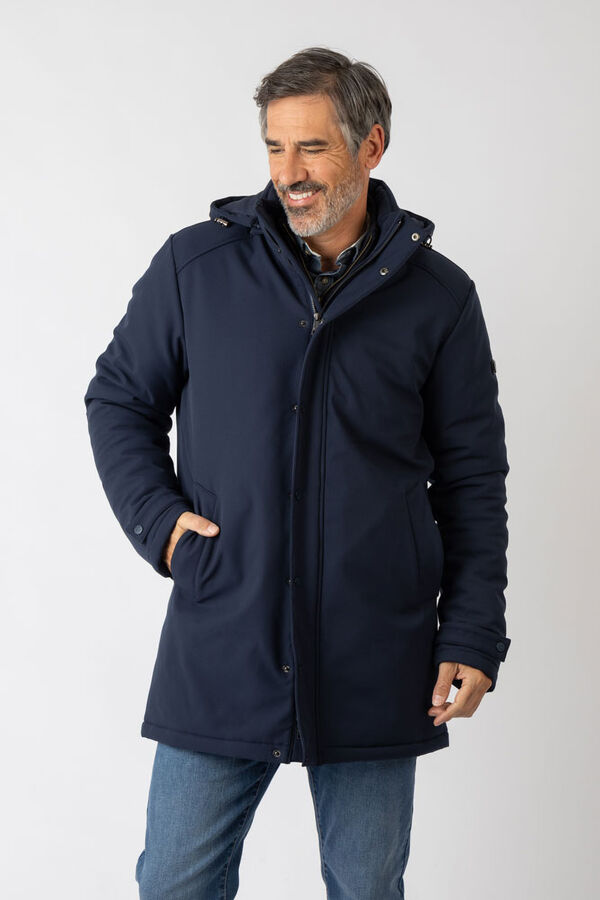 Privata Casaco longa com capuz Azul