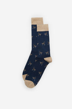 Cortefiel Animal print socks Navy
