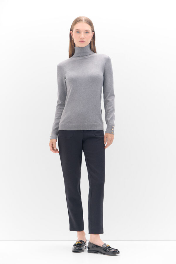 Cortefiel Polo neck jumper Grey