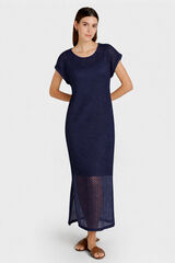 Vila Midi dress with openwork details Navy