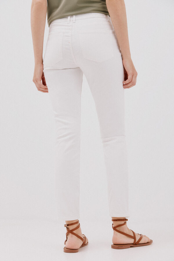 Cortefiel  colored cropped skinny trousers White