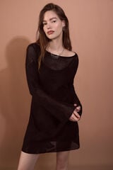 Slowlove Vestido punto Negro