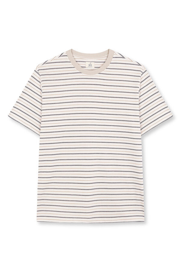 OOTO T-shirt de riscas Ecru