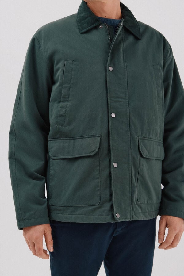 Cortefiel Jacket with combined neck Dark green