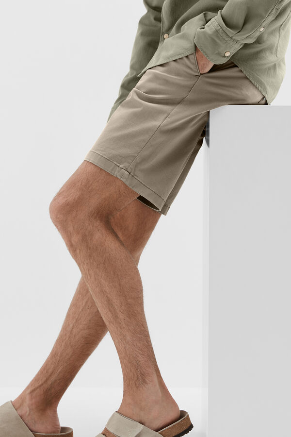 Selected Bermuda estilo calças chino slim fit Cinzento