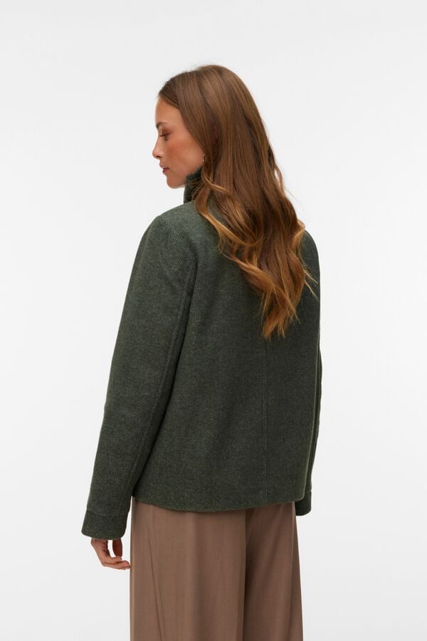 Vero Moda Casaco curto gola alta Verde