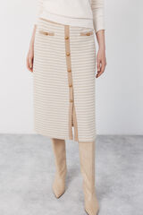 Cortefiel Jersey-knit -up buttons Printed white