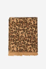 Cortefiel Animal print scarf Printed brown