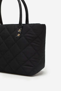 Cortefiel Padded nylon shopper bag Black