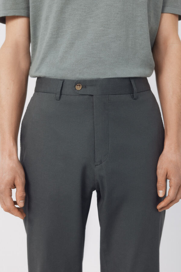 Cortefiel Cal&ccedil;a coordenada em mistura de linho Verde