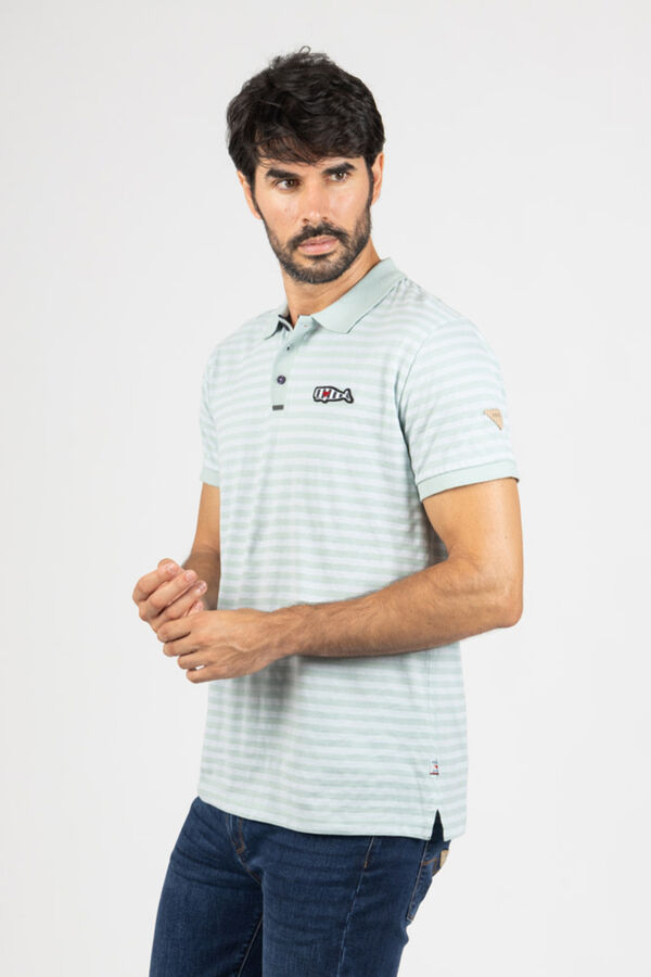 Privata Short sleeve polo shirt Printed green