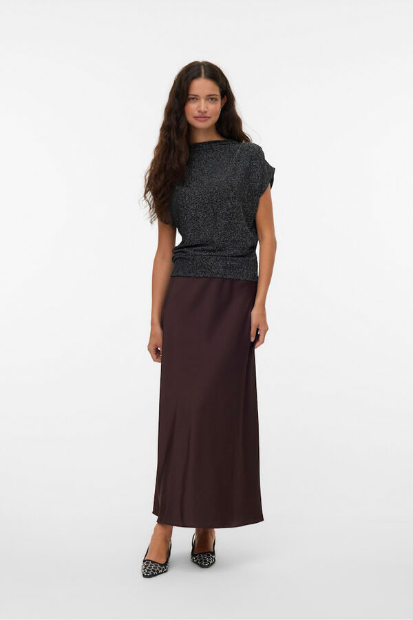 Vero Moda Top Perkins com decote em lurex Preto