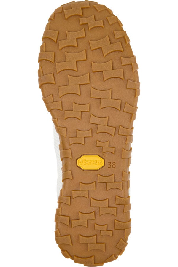 Camper Chinelos de quarto em tecido e pele nobuck para mulher Branco