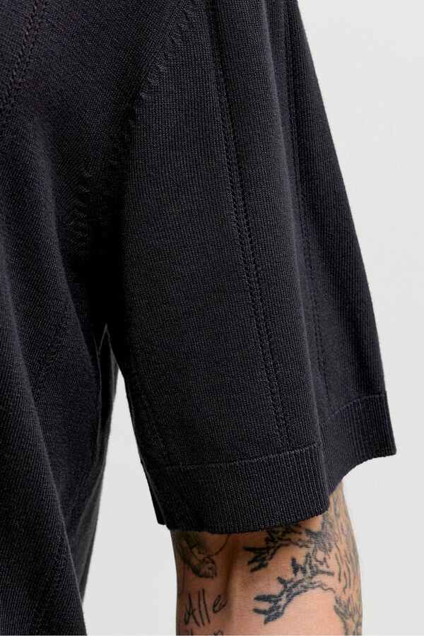 Jack & Jones Polo manga curta em malha Preto