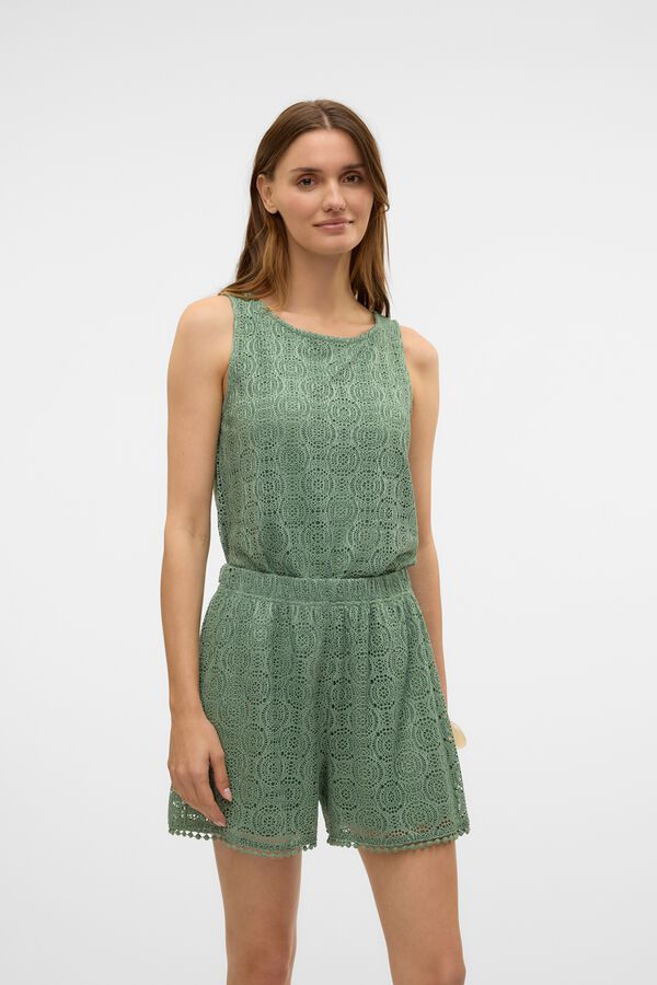 Vero Moda Top de crochet sem mangas Verde