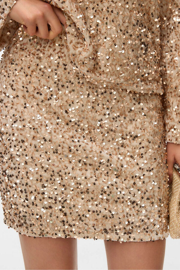 Vero Moda Saia curta de lantejoulas  Tostado