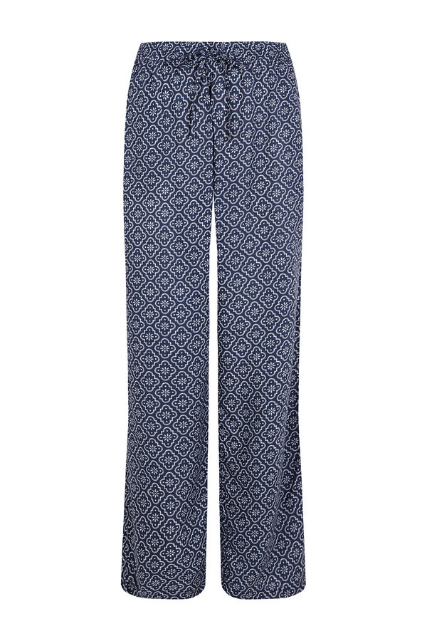 Cortefiel Printed fluid trousers Printed blue