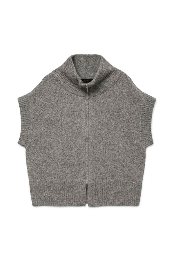 Vero Moda Chaleco de punto cuello alto Gris