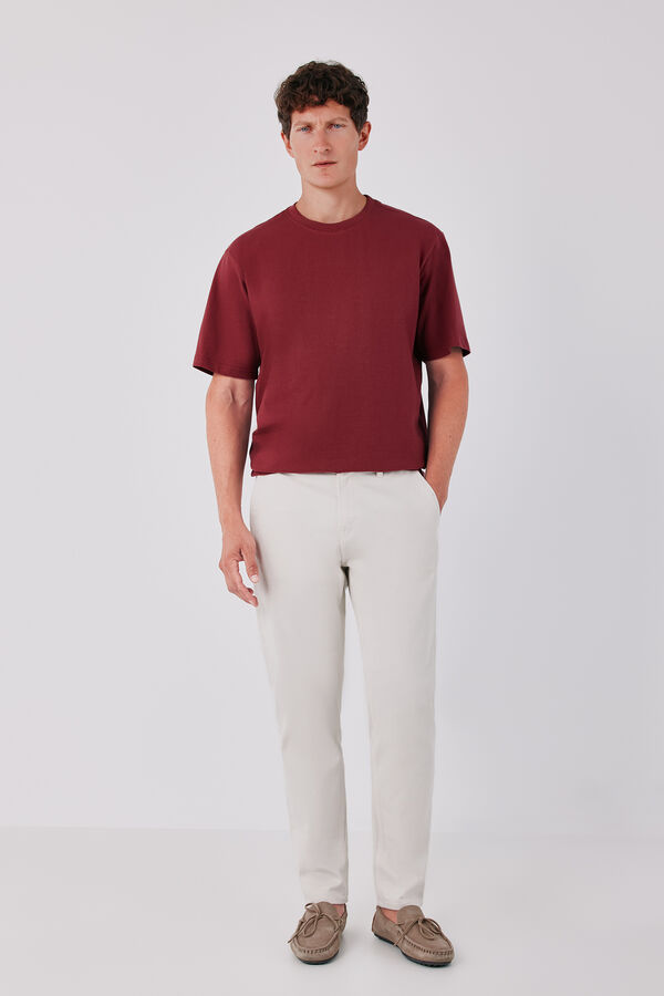 Cortefiel Basic T-shirt Maroon