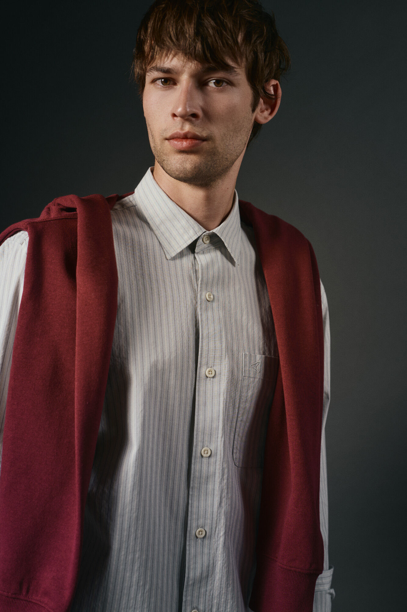 OOTO Camisa riscas estruturada