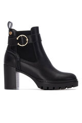 XTI Botins de salto estilo Chelsea Preto