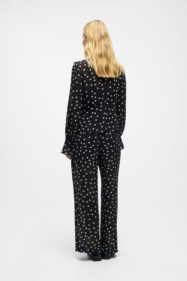 Object Calça de gaze estampada Preto