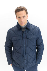 Cortefiel Quilted overshirt Navy