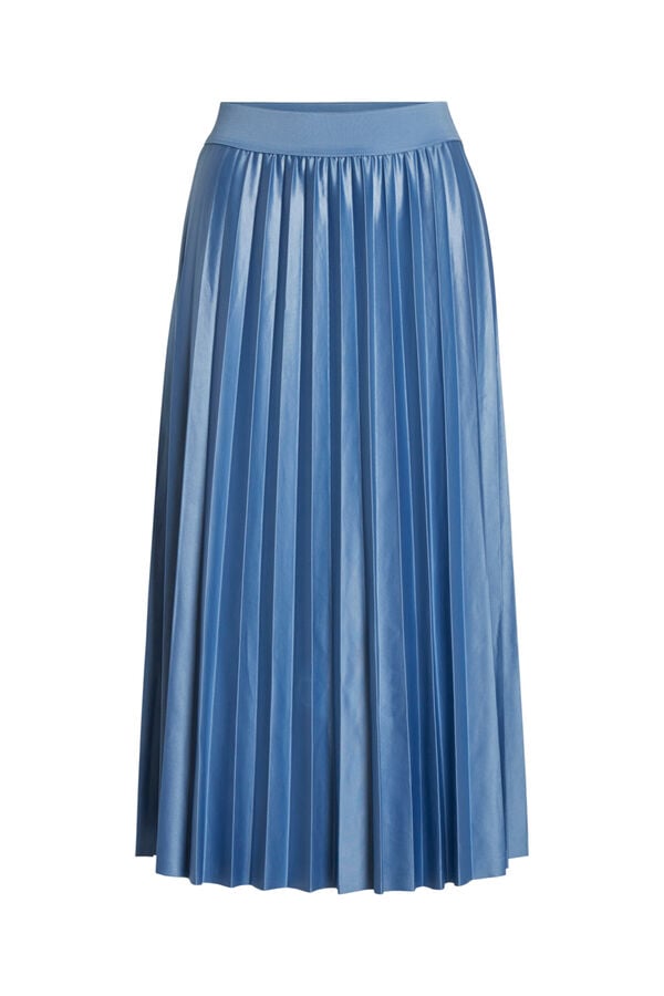 Cortefiel Pleated midi skirt Blue