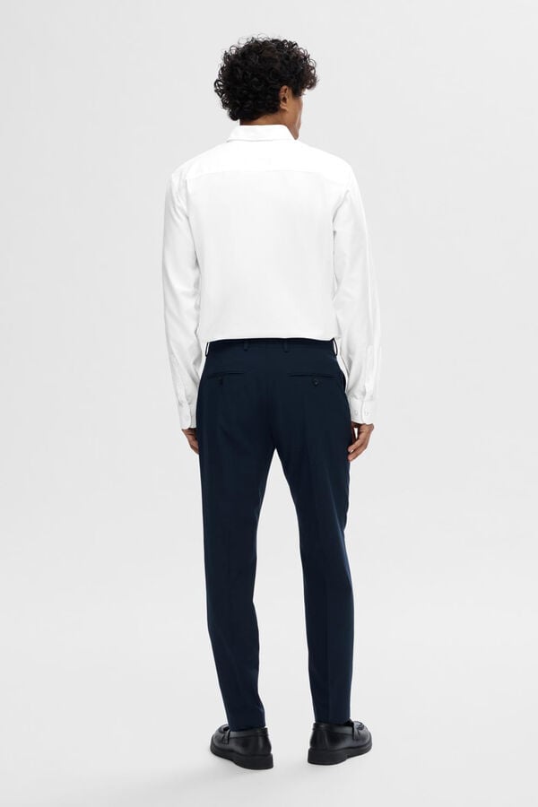 Cortefiel Camisa formal de vestir Slim Fit confeccionada con algodón orgánico. Blanco