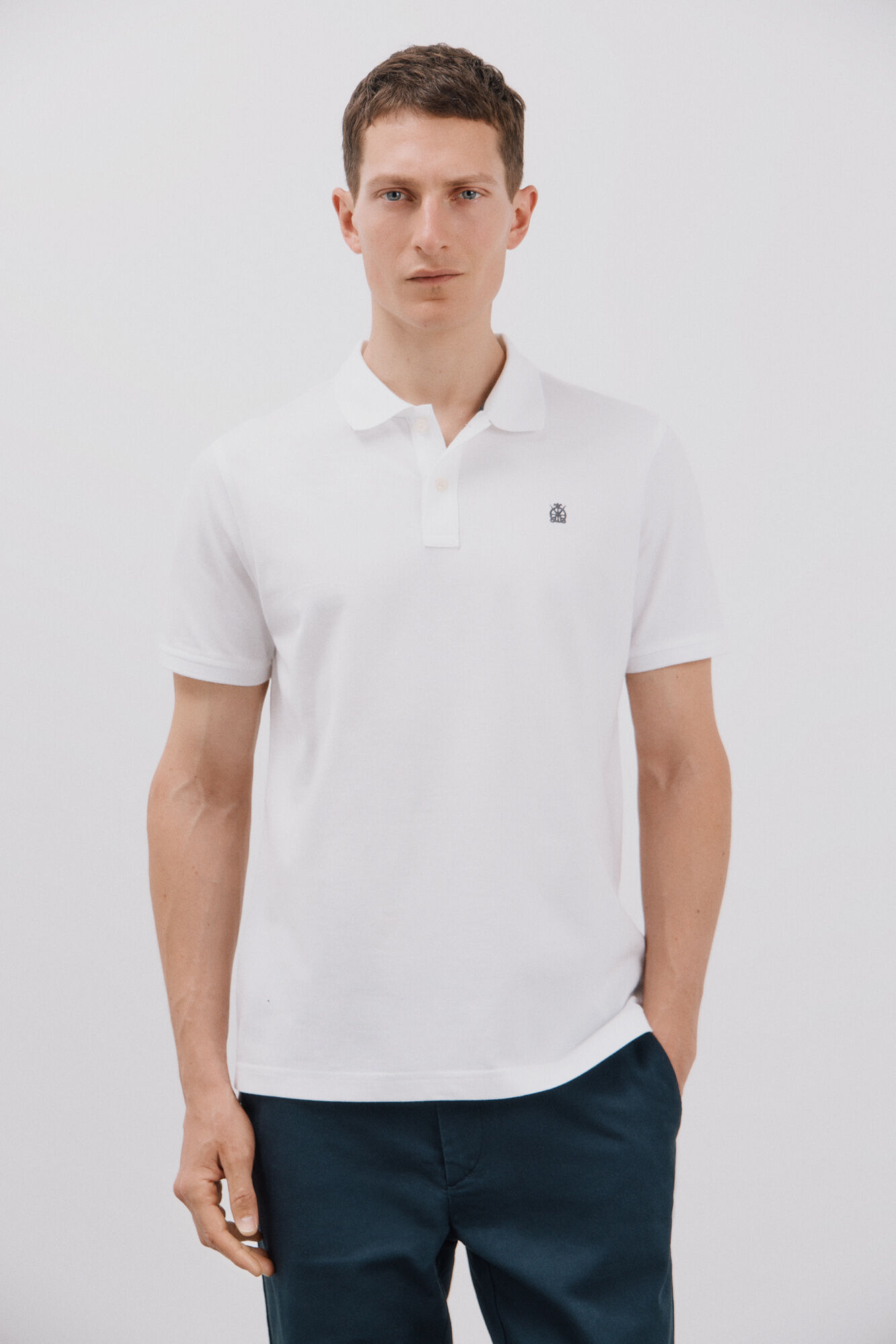Cortefiel Essential slim fit piqu&eacute; polo shirt