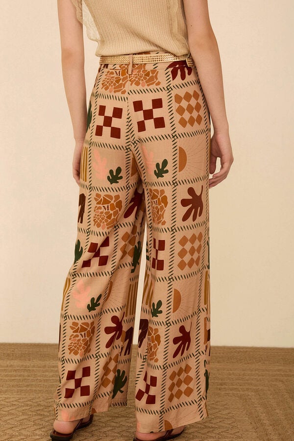 Meisie Fluid long trousers Beige