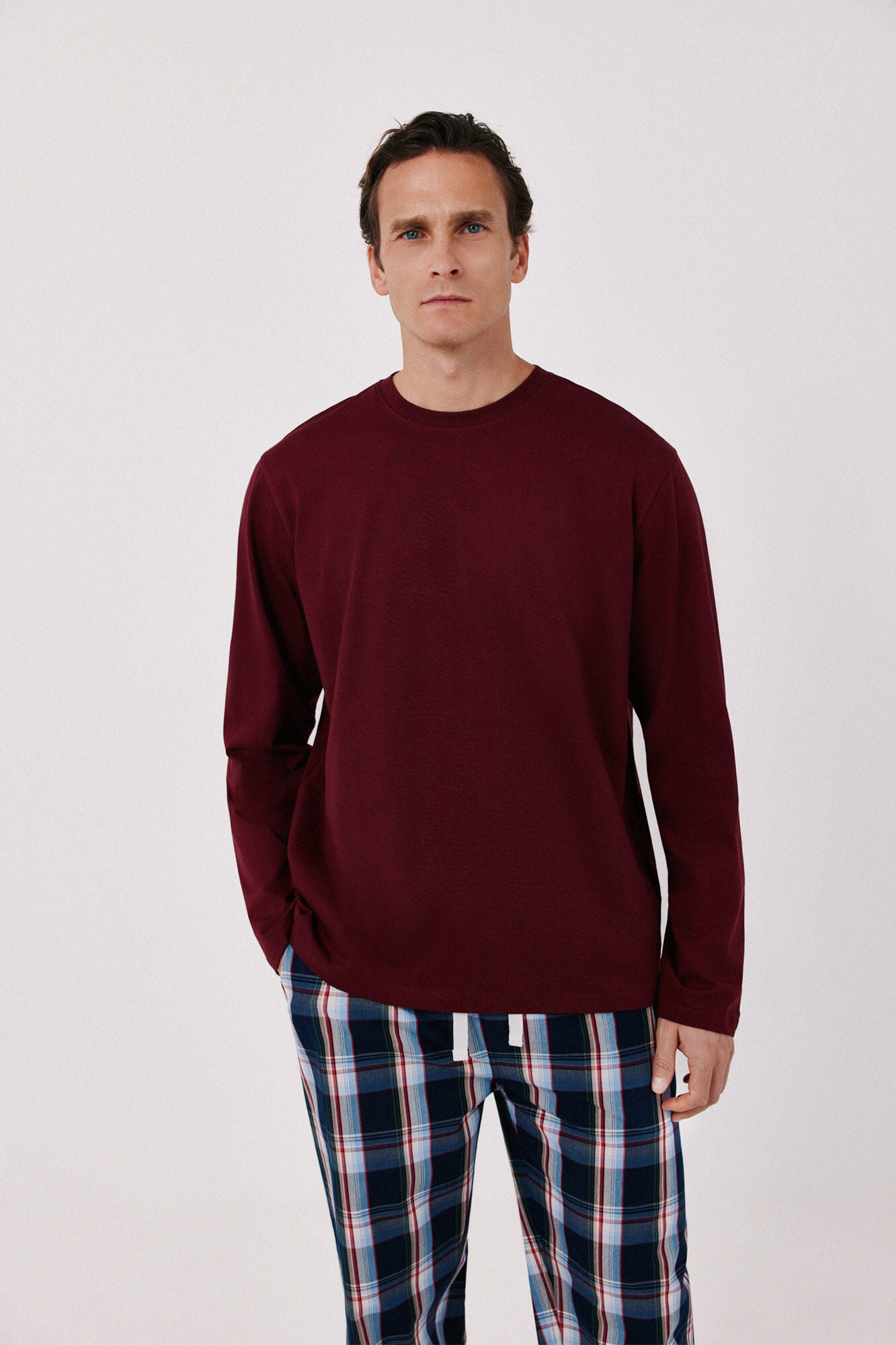 Cortefiel Jersey-knit and fabric pyjamas set
