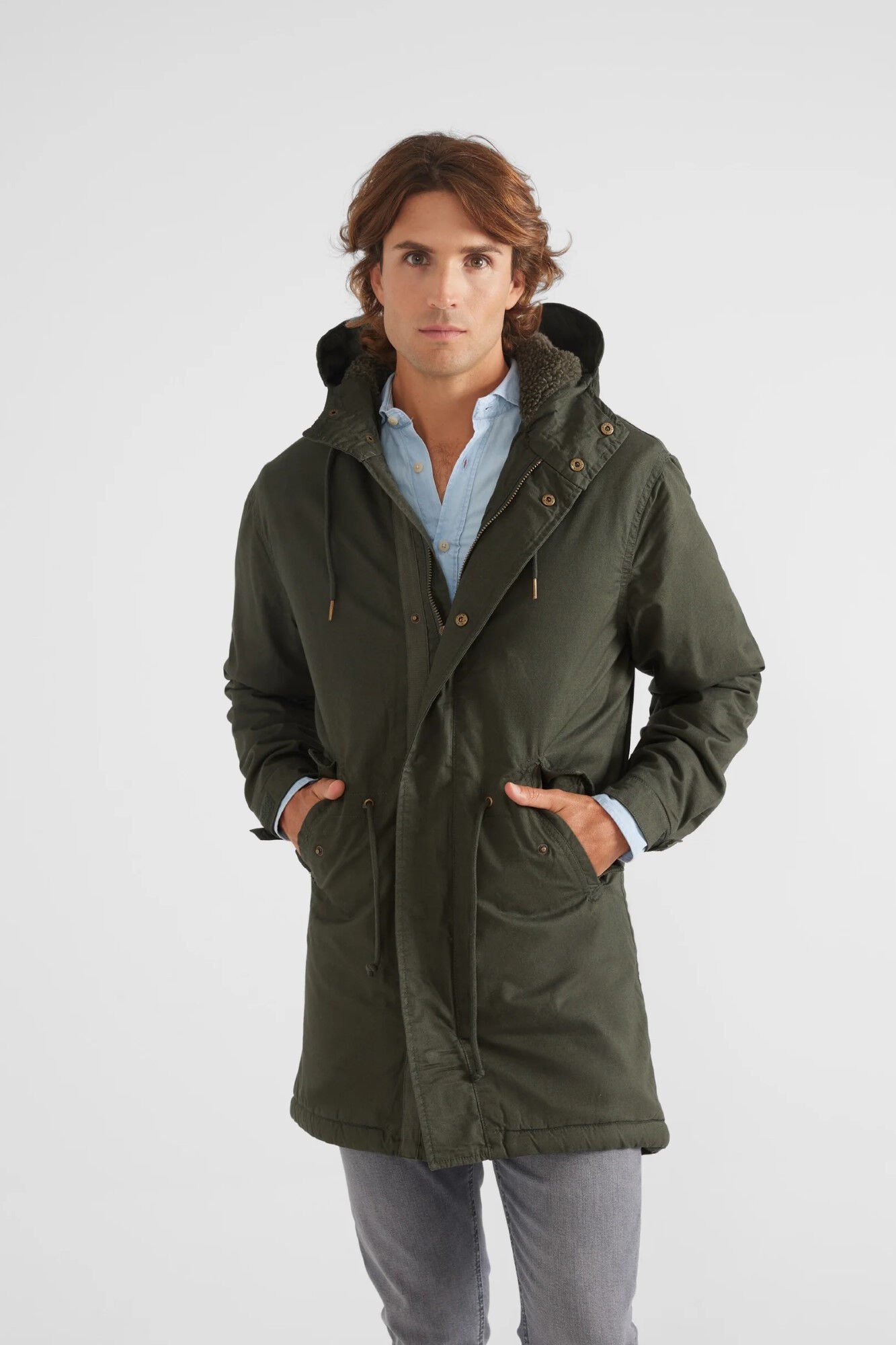 Parka clasica borreguito verde Abrigos de hombre Cortefiel