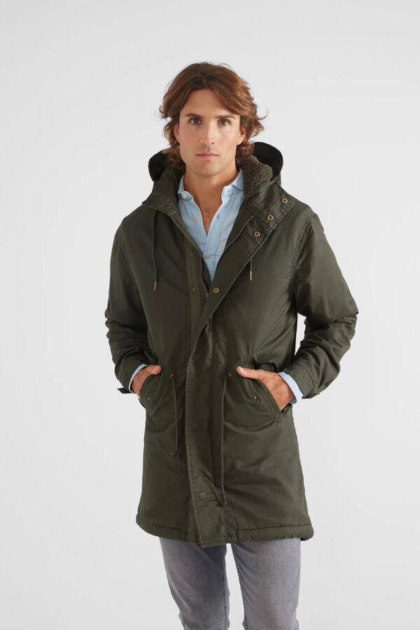 Silbon Parka clasica borreguito verde Verde