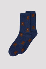 Cortefiel Poodle long socks Navy