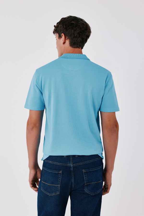Cortefiel Polo com textura Azul